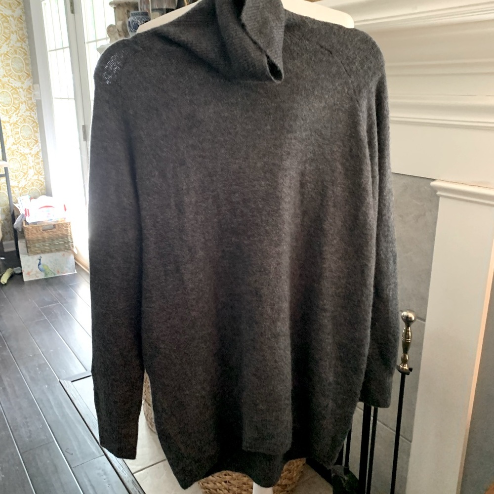 Charcoal Wool Knit Sweater Dress